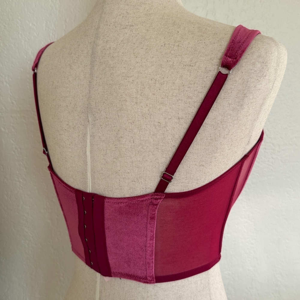 Victoria Secret Velvet Corset Top - Pink Berry - Picture 3 of 5